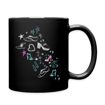 Schuhe, Zeichnung, Stern, Herz, illu, skizze,sketc - Tasse einfarbig - Schwarz - Rechts