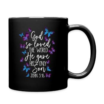 Christian bible verse religion - Full Colour Mug - black - Right