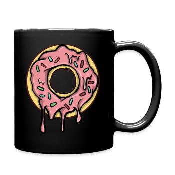 Krapfen - Tasse einfarbig - Schwarz - Rechts