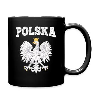 Poland flag eagle Polska fan shirt Polish - Full Colour Mug - black - Right