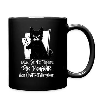 Chat Noir Humour Cadeau - Mug uni - noir - Droite