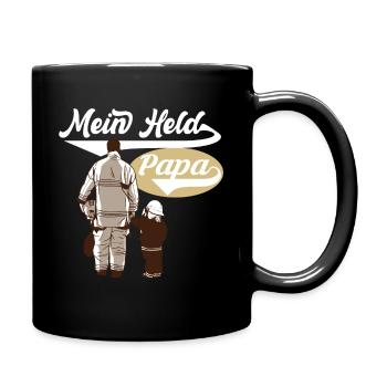 Feuerwehrmann Feuerwehr Papa Geschenk - Tasse einfarbig - Schwarz - Rechts