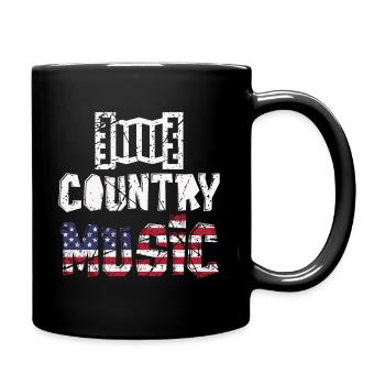 Country music retro vintage guitar - Full Colour Mug - black - Right