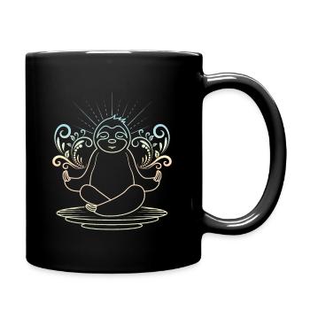 Faultier yoga - Tasse einfarbig - Schwarz - Rechts