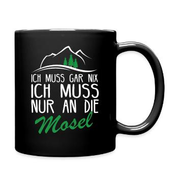 Mosel Eifel Wandern Fluss Winzer Geschenkidee - Tasse einfarbig - Schwarz - Rechts