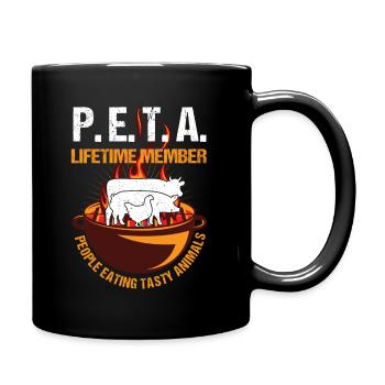 PETA People Eating Tasty Animals Grill BBQ Motif - Mug uni - noir - Droite