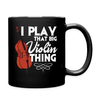 Kontrabass Violine Bassist Musikinstrument - Tasse einfarbig - Schwarz - Rechts