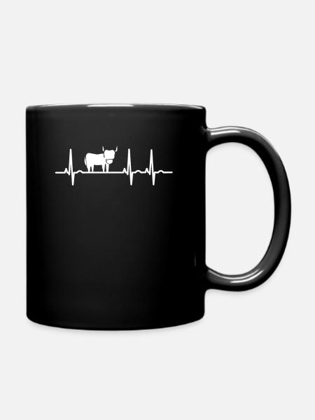 Highland cattle ECG gift idea - Full Colour Mug - black