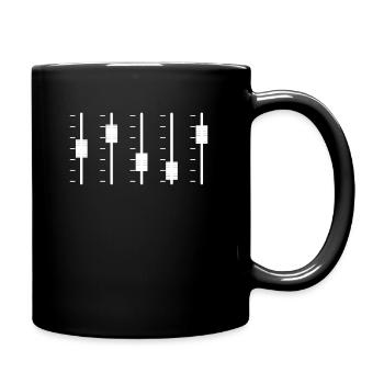 Tontechniker Shirt Geschenk Audio Regler Mischpult - Tasse einfarbig - Schwarz - Rechts