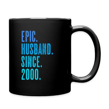 Epic husband since 2000 marriage wedding - Full Colour Mug - black - Right