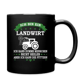 Traktor Fahrer Landwirt Bauer Geschenk Bauernhof - Tasse einfarbig - Schwarz - Rechts
