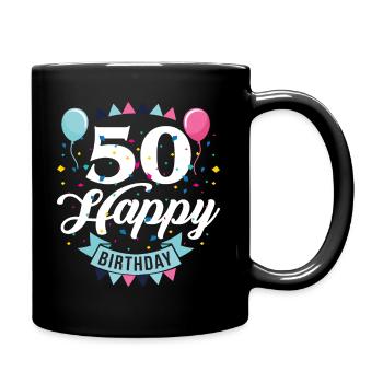 50. Geburtstag Geschenk Jahrestag 1971 - Tasse einfarbig - Schwarz - Rechts