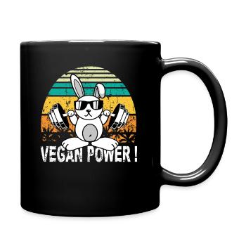Idée cadeau de musculation Vegan Power - Mug uni - noir - Droite