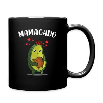 Mamacado Avocado Baby Shower Pregnancy Vegan - Full Colour Mug - black - Right