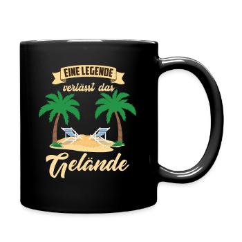 Witziger Spruch Eine Legende verlässt das Gelände - Tasse einfarbig - Schwarz - Rechts
