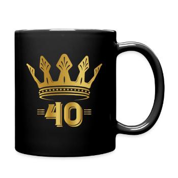 40th birthday king of 40 years of age - Full Colour Mug - black - Right