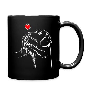 Idée cadeau propriétaire de chien d'amour de teckel - Mug uni - noir - Droite