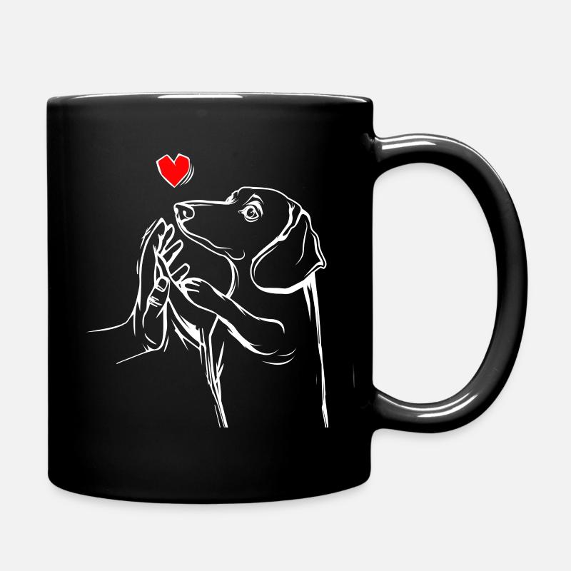 Dackel Liebe Hundehalter Geschenkidee - Tasse einfarbig - Schwarz
