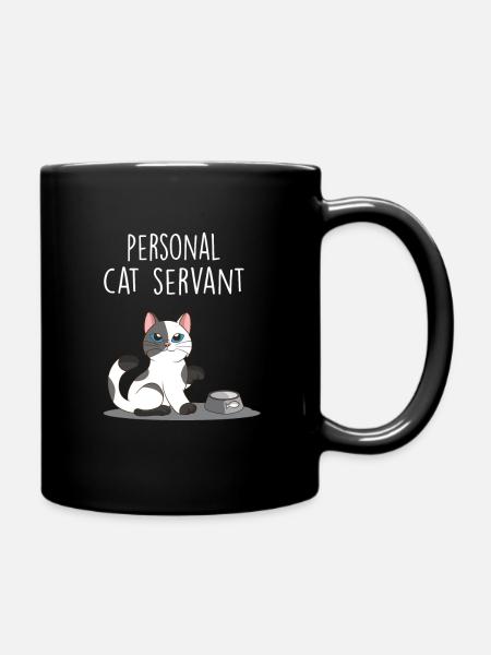 Serviteur de chat personnel amant de chat disant - Mug uni - noir