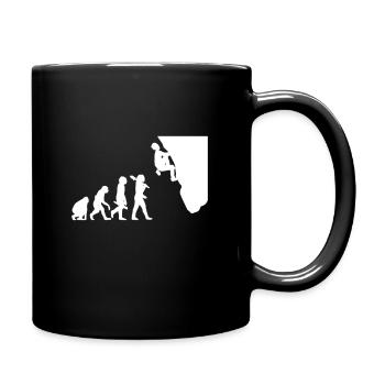 Kletterer Evolution Sportklettern Bouldern Alpen - Tasse einfarbig - Schwarz - Rechts
