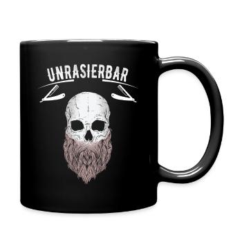 Homme crâne homme barbu mal rasé avec barbe - Mug uni - noir - Droite