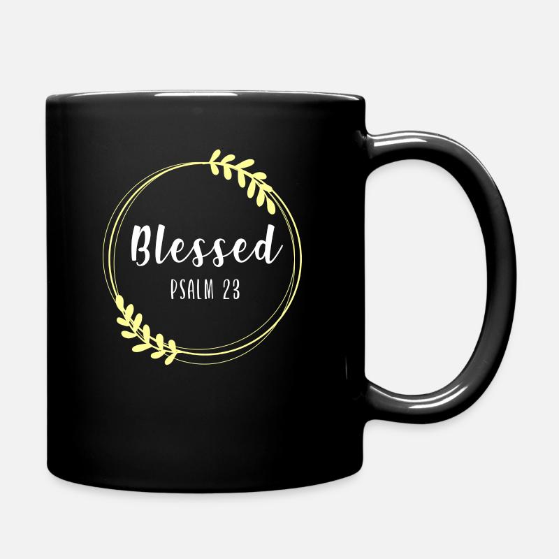 Christlicher Bibelvers Blume Schmetterling - Tasse einfarbig - Schwarz