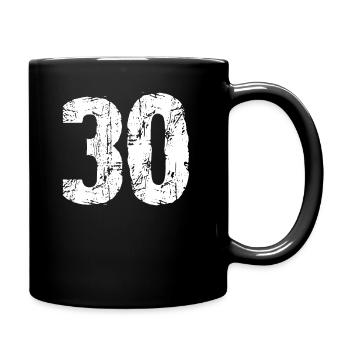 30 Zahl - Tasse einfarbig - Schwarz - Rechts