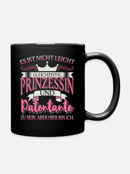 Patentante Taufe Geschenk für Patentanten - Tasse einfarbig - Schwarz