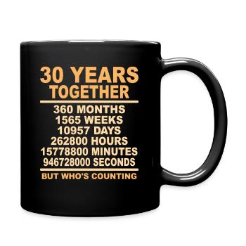 Mariage de perles 30 ans de cadeau de mariage - Mug uni - noir - Droite