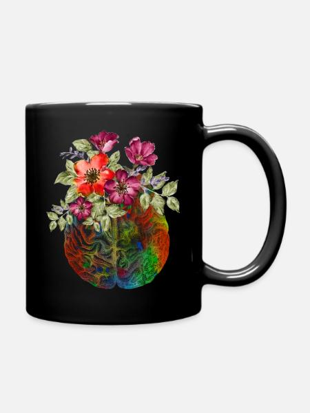ART ANATOMIQUE CERVEAU FLORAL - Mug uni - noir