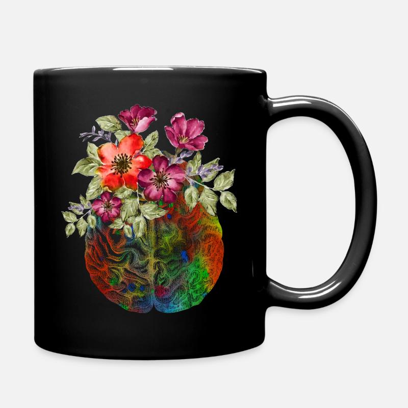 FLORAL BRAIN ANATOMICAL ART - Tasse einfarbig - Schwarz