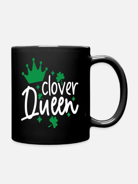 trèfle queen - shamrock queen - St Patricks Day - Mug uni - noir