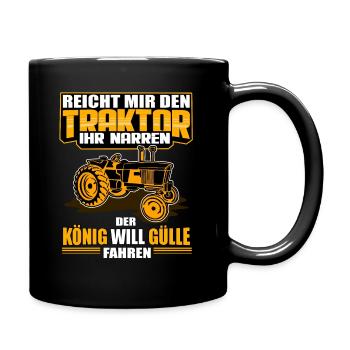 Landwirt Gülle fahren Güllefass Jauche Traktor - Tasse einfarbig - Schwarz - Rechts