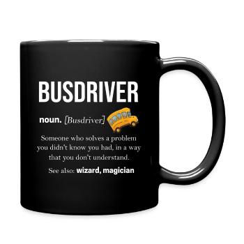Bus - Tasse einfarbig - Schwarz - Rechts