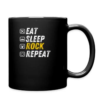Eat Sleep Rock - Funny Grunge Music - Full Colour Mug - black - Right