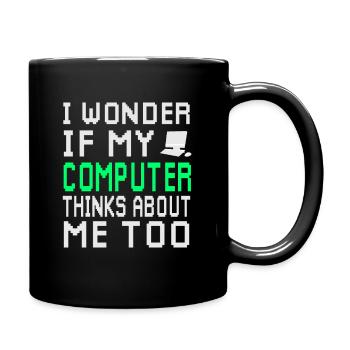 ordinateur - Mug uni - noir - Droite