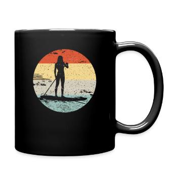 Paddle Board SUP Vintage Look Gift - Full Colour Mug - black - Right