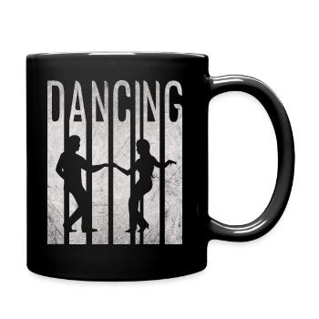 Dancing Disco Fox Boogie Woogie Dancing couple - Full Colour Mug - black - Right