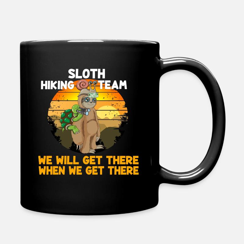 Schnecke Schildkröte Sloth Hiking Team Vintage - Tasse einfarbig - Schwarz