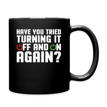 Support Programmierer Tech Admin Lustige Sprüche - Tasse einfarbig - Schwarz - Rechts
