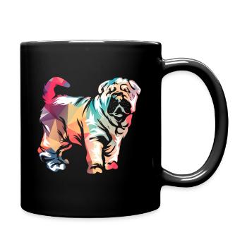 Shar Pei - Tasse einfarbig - Schwarz - Rechts