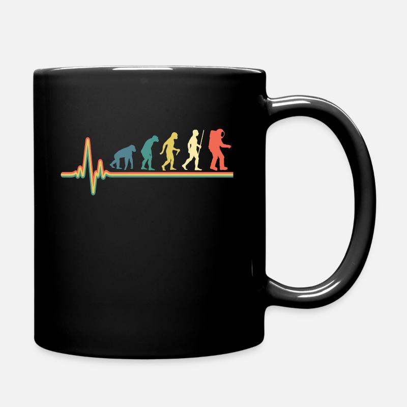 Evolution Astronaut vintage Herzschlag Raumfahrer - Tasse einfarbig - Schwarz