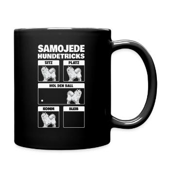 Samojede Hundetricks Schlittenhund Samojeden - Tasse einfarbig - Schwarz - Rechts