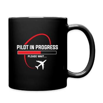 Pilot in progress - Full Colour Mug - black - Right