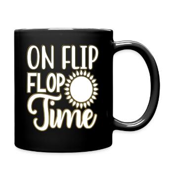 Flip Flops Sommer Warm Urlaub Strand Sonne Meer - Tasse einfarbig - Schwarz - Rechts