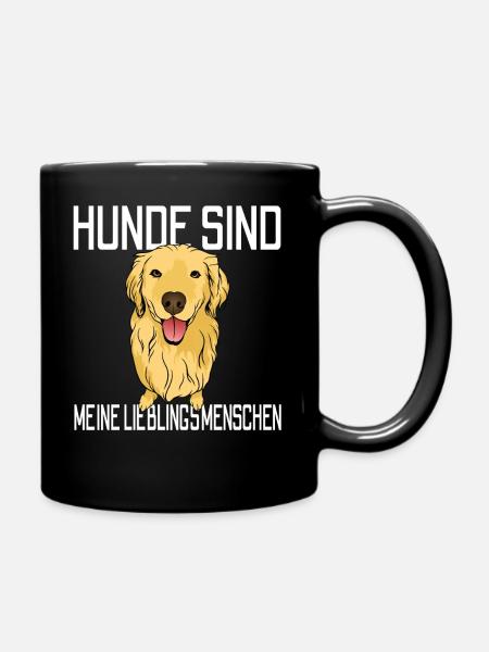 Hunde Lieblingsmenschen Geschenkidee - Tasse einfarbig - Schwarz