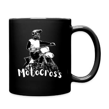 Motocross Design Enduro / Geschenkidee - Tasse einfarbig - Schwarz - Rechts