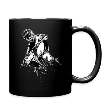 Motocross Design Enduro / Geschenkidee / MX - Tasse einfarbig - Schwarz - Rechts