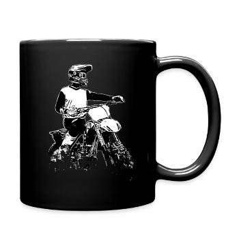 Motocross Design Enduro / Geschenkidee - Tasse einfarbig - Schwarz - Rechts