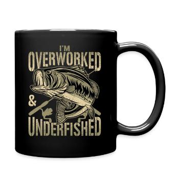 Funny angler & fisherman gift - Full Colour Mug - black - Right